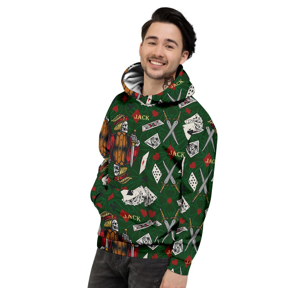 Playing Card Suits Poker Print Pattern Men's Hoodie-grizzshop