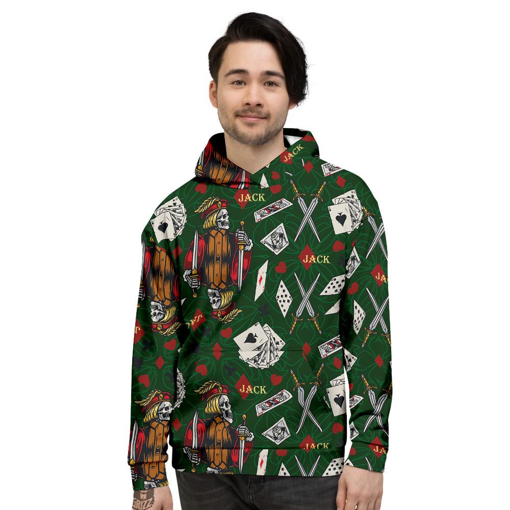 Playing Card Suits Poker Print Pattern Men's Hoodie-grizzshop