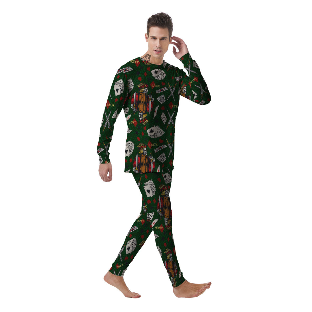 Playing Card Suits Poker Print Pattern Men's Pajamas-grizzshop