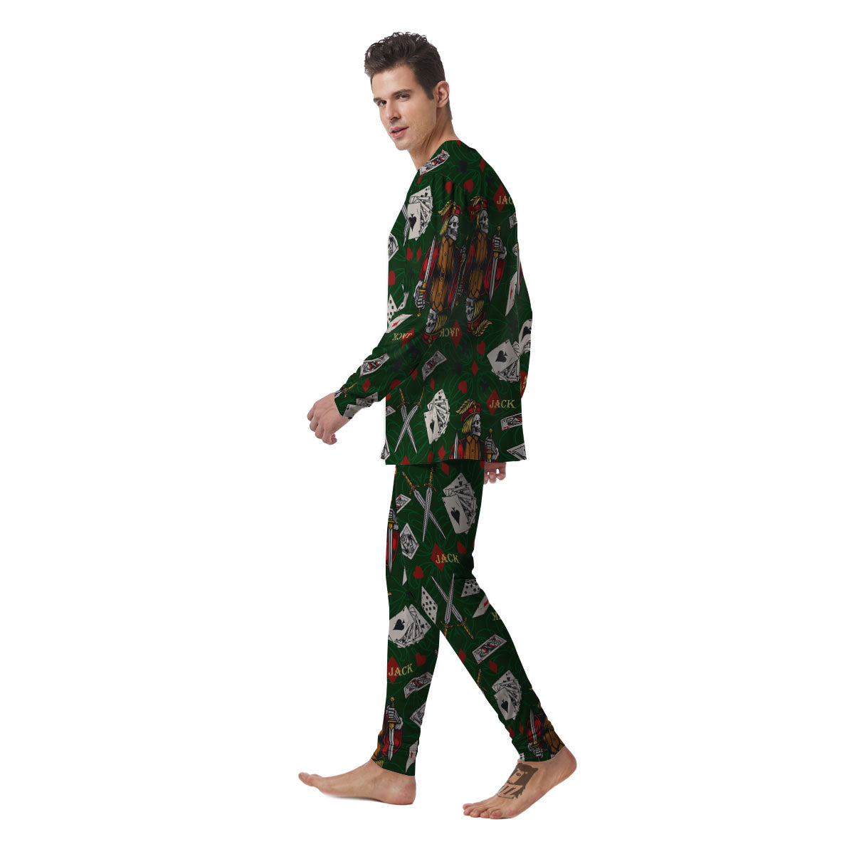 Playing Card Suits Poker Print Pattern Men's Pajamas-grizzshop
