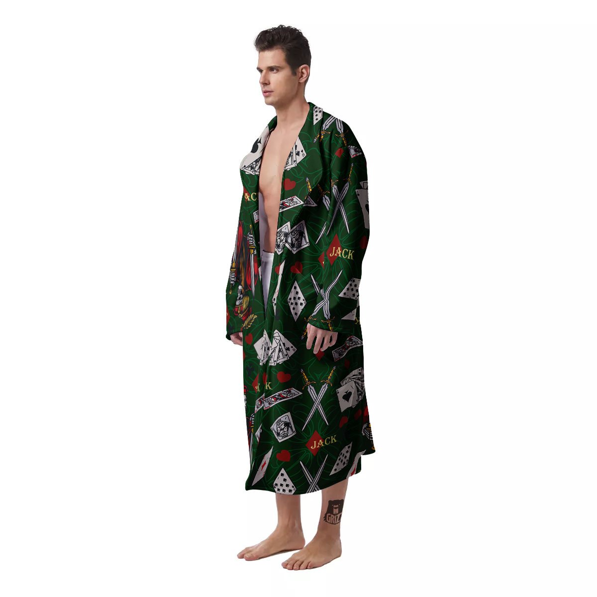 Playing Card Suits Poker Print Pattern Men's Robe-grizzshop