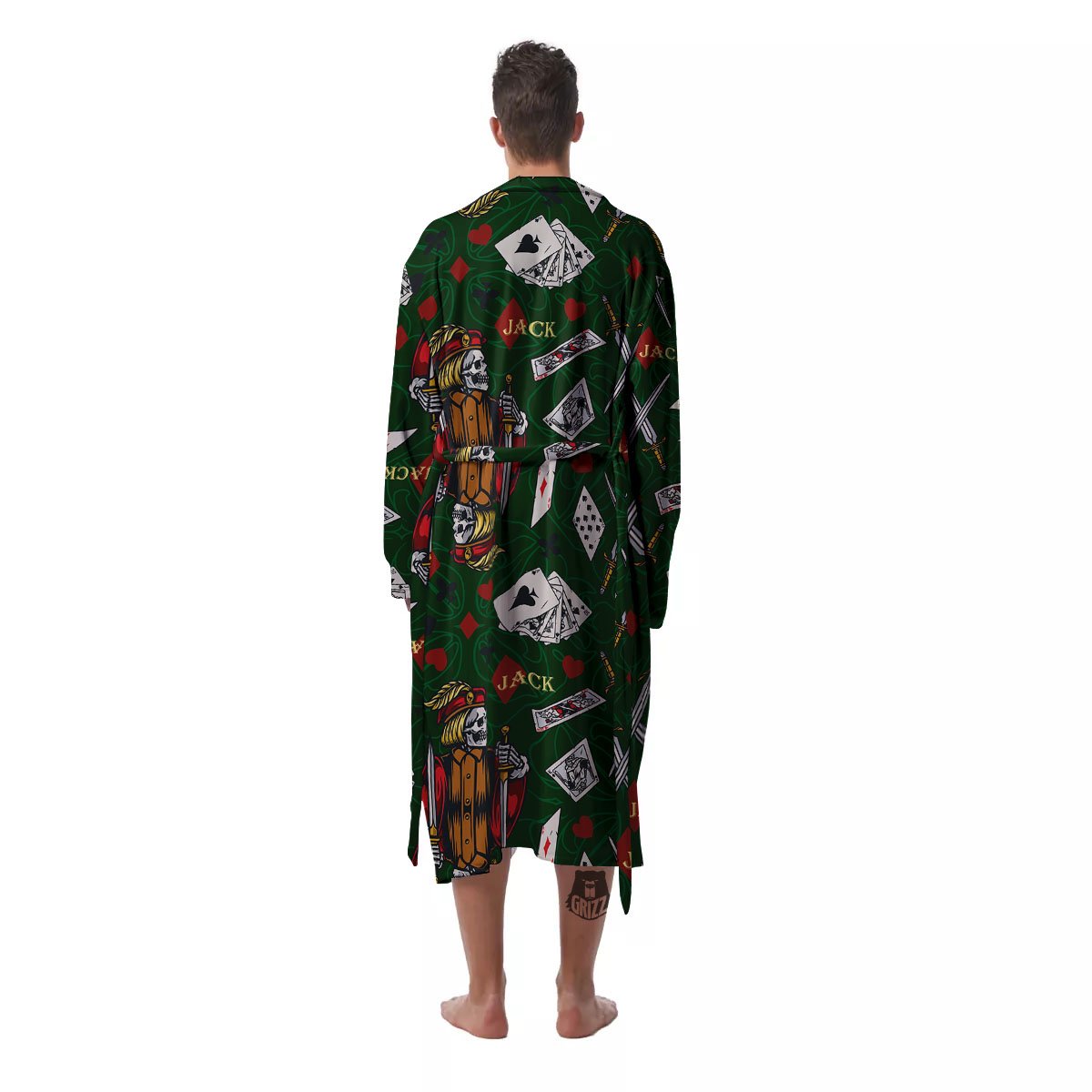 Playing Card Suits Poker Print Pattern Men's Robe-grizzshop
