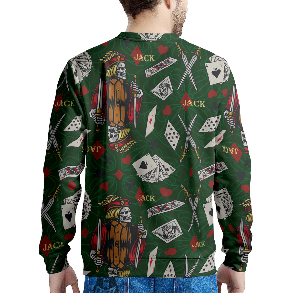 Playing Card Suits Poker Print Pattern Men's Sweatshirt-grizzshop