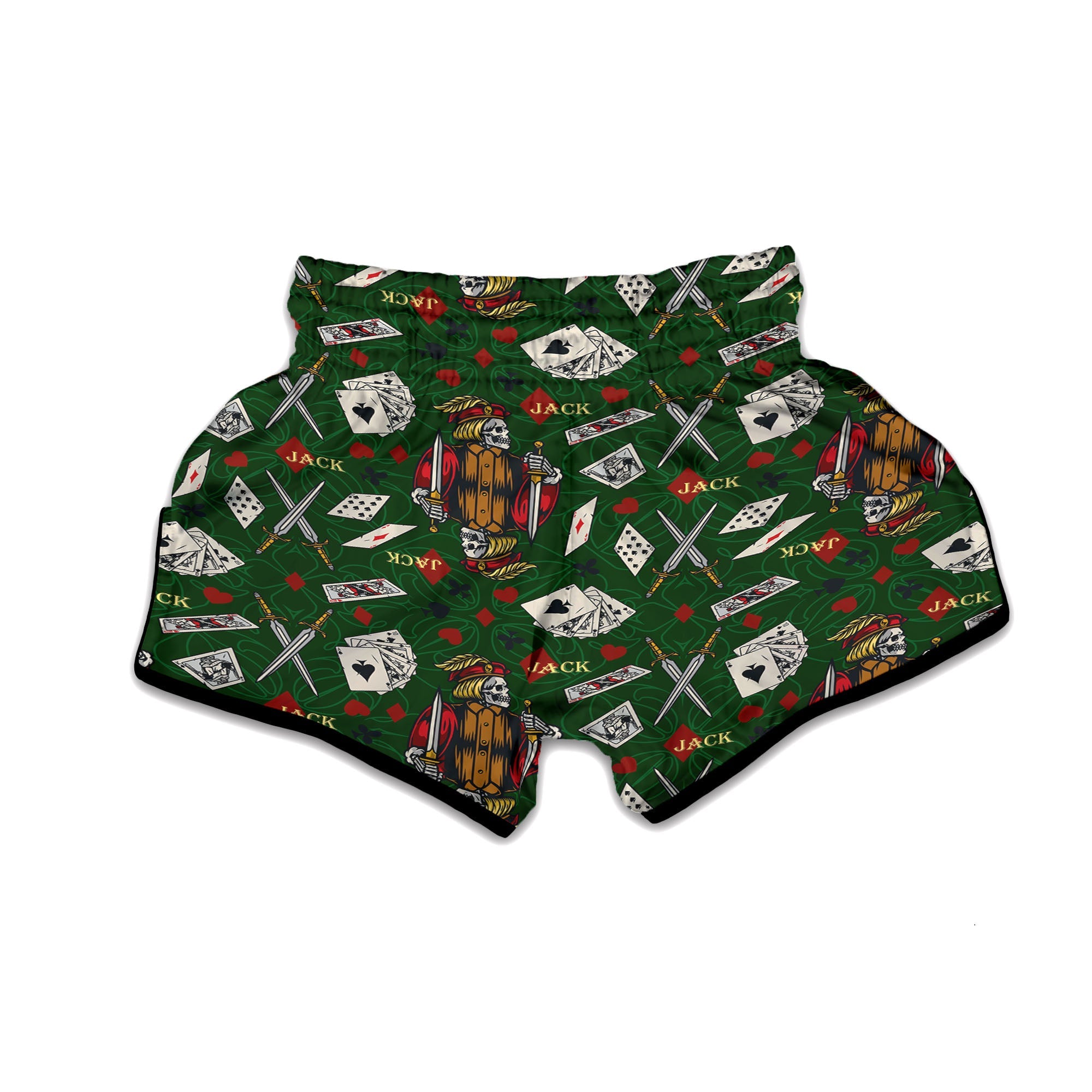 Playing Card Suits Poker Print Pattern Muay Thai Boxing Shorts-grizzshop