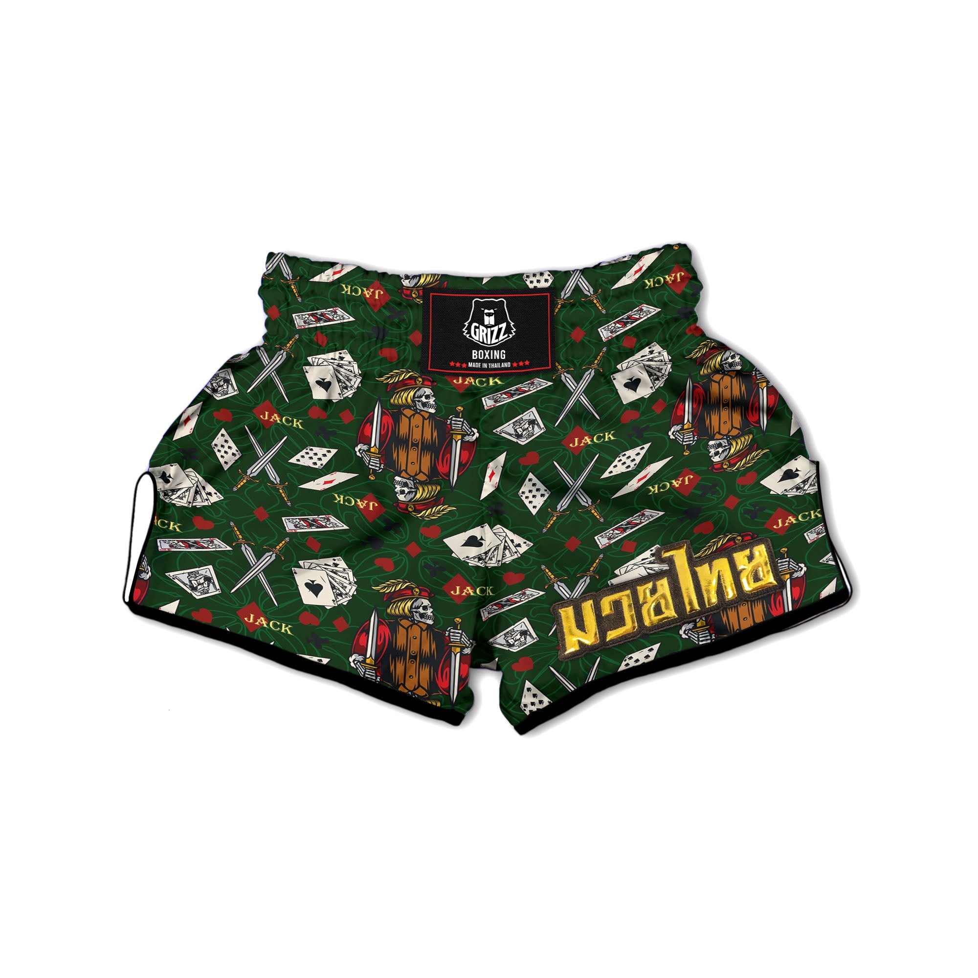 Playing Card Suits Poker Print Pattern Muay Thai Boxing Shorts-grizzshop
