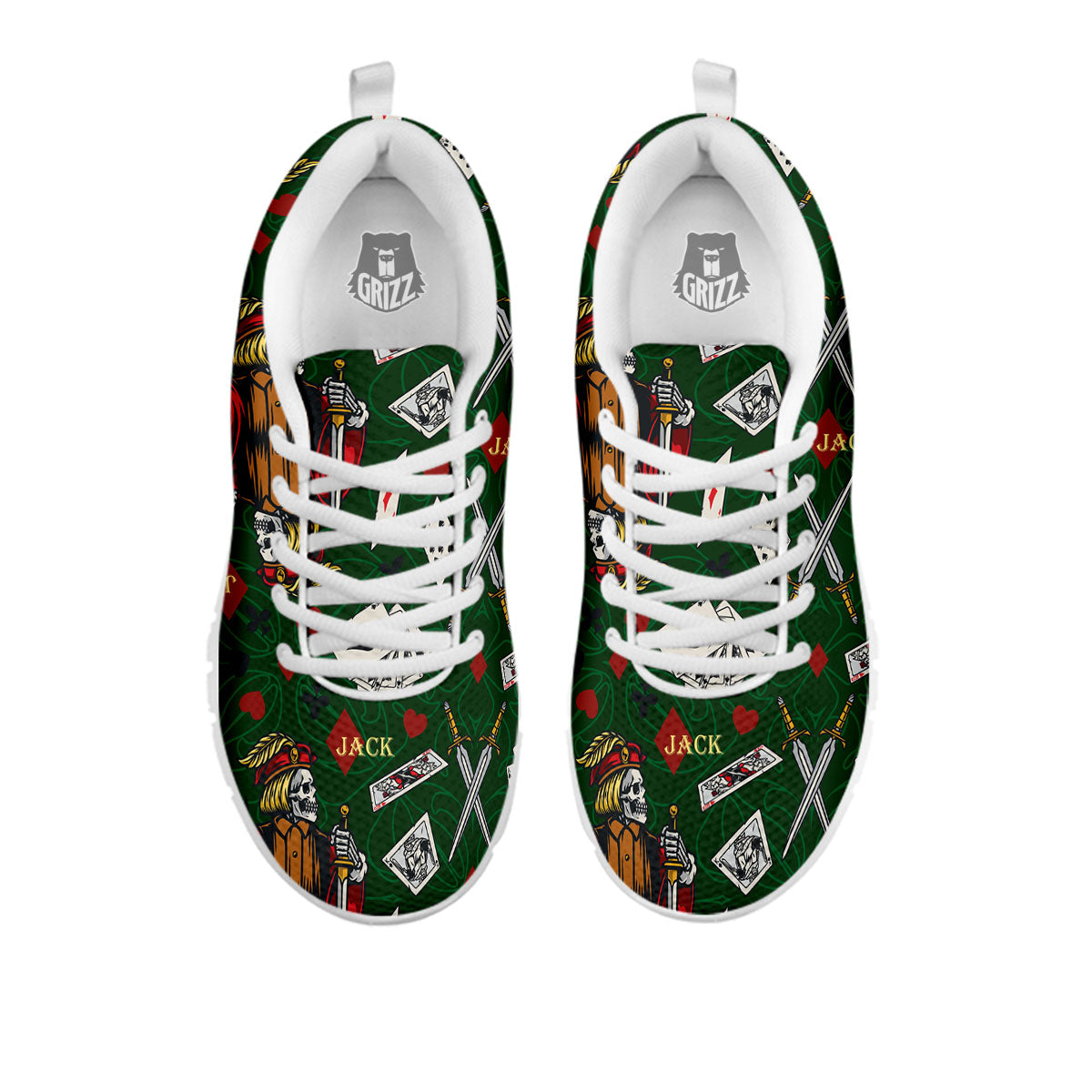 Playing Card Suits Poker Print Pattern White Sneaker-grizzshop