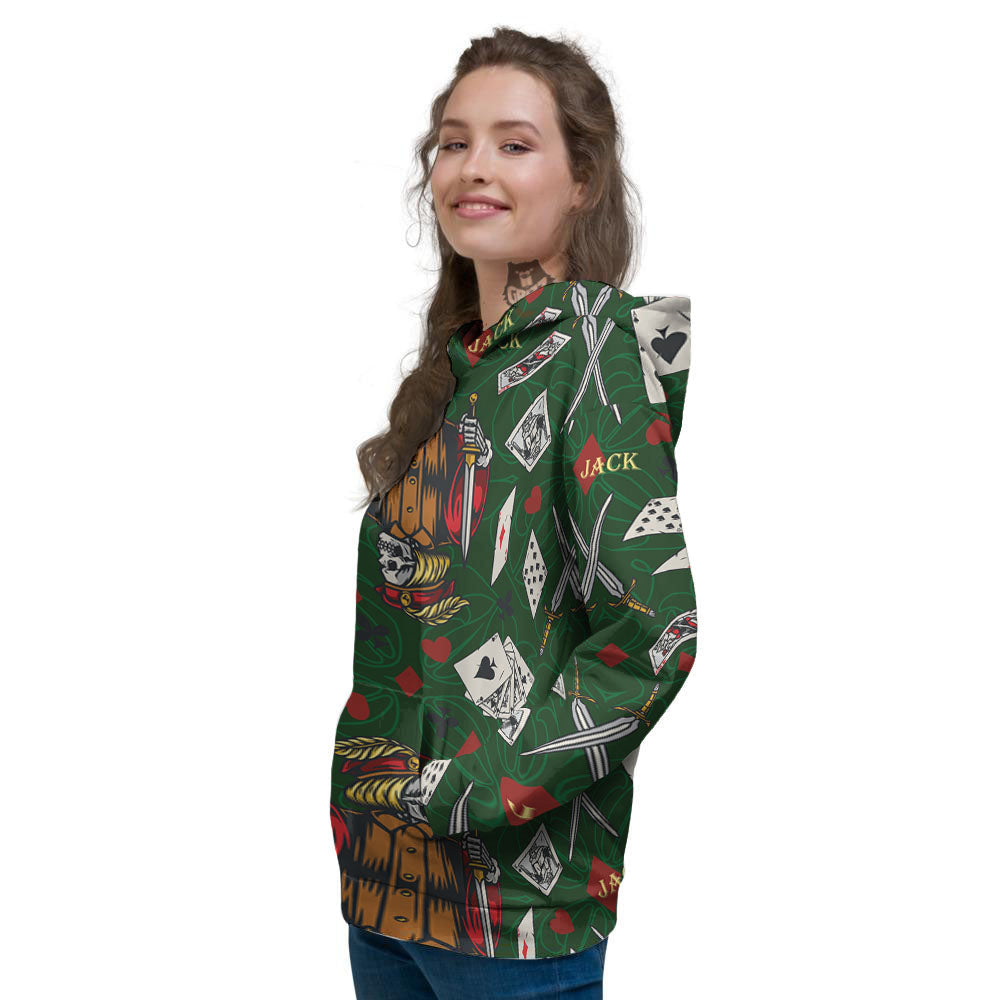 Playing Card Suits Poker Print Pattern Women's Hoodie-grizzshop