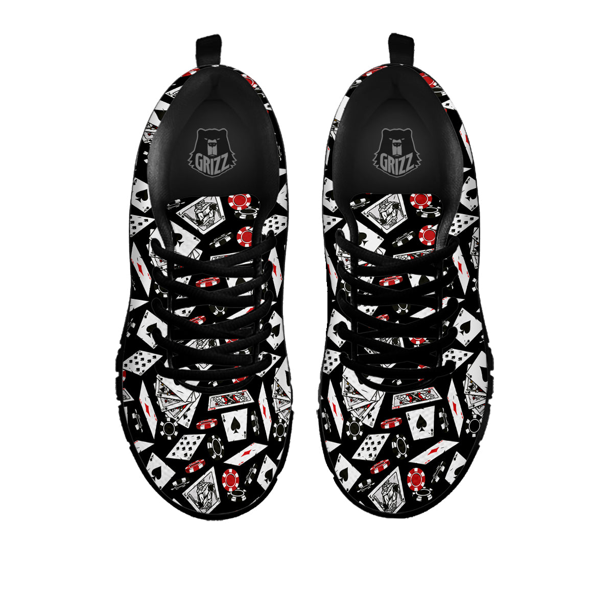 Playing Cards Ace Print Pattern Black Sneaker-grizzshop