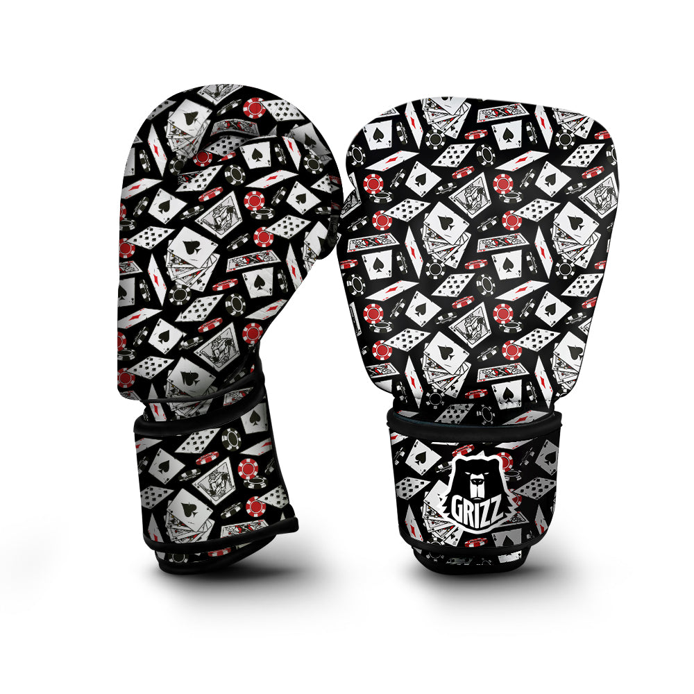 Playing Cards Ace Print Pattern Boxing Gloves-grizzshop