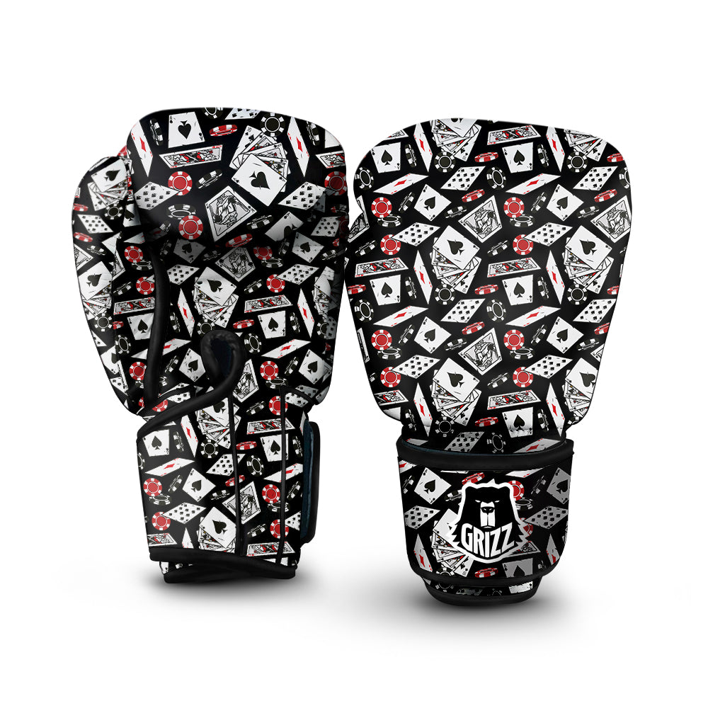Playing Cards Ace Print Pattern Boxing Gloves-grizzshop