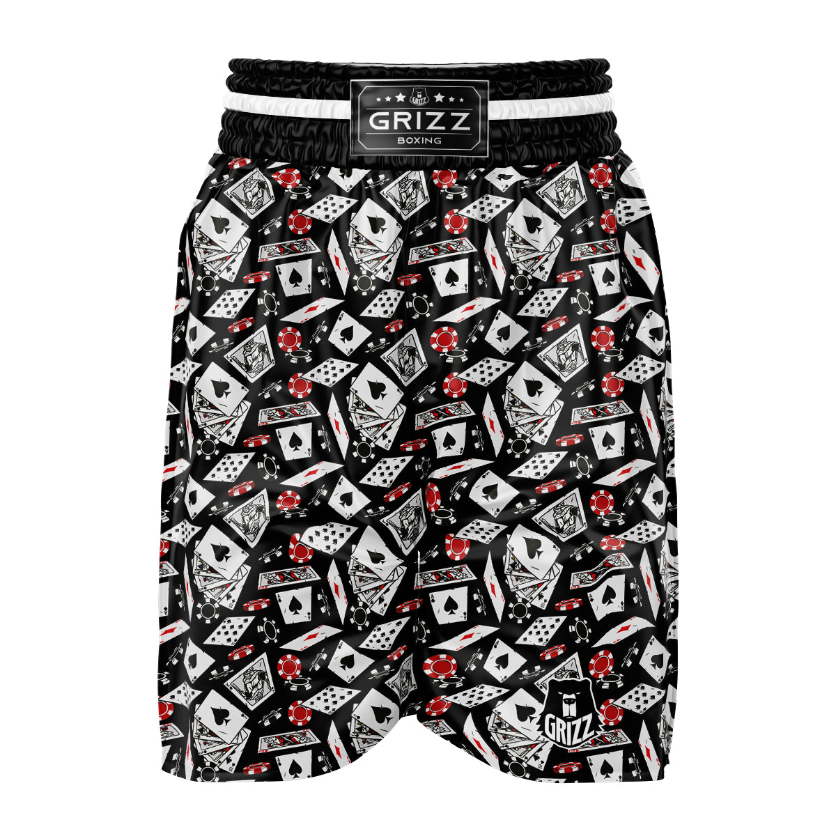 Playing Cards Ace Print Pattern Boxing Shorts-grizzshop