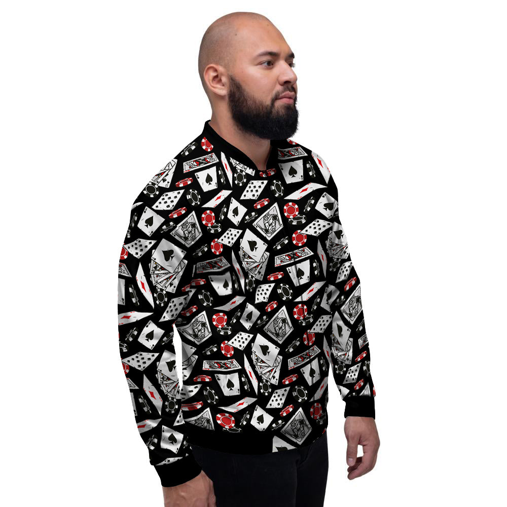 Playing Cards Ace Print Pattern Men's Bomber Jacket-grizzshop