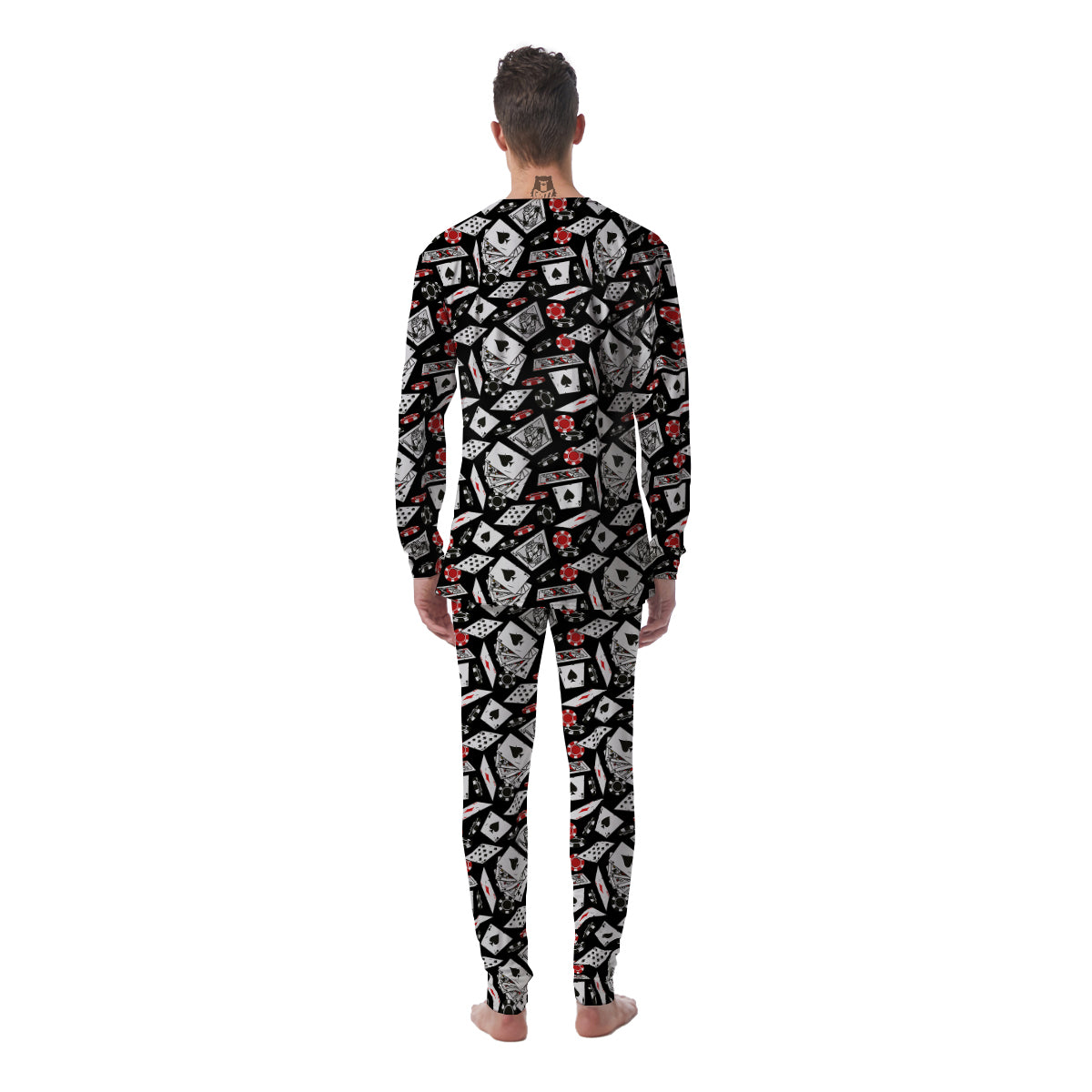 Playing Cards Ace Print Pattern Men's Pajamas-grizzshop