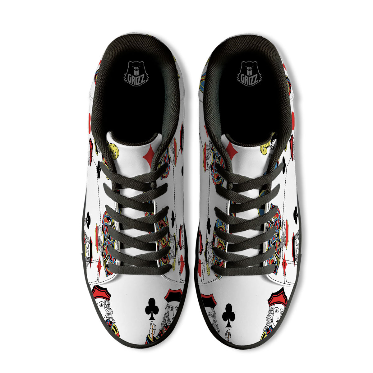 Playing Cards Four Jacks Print Black Low Top Sneakers-grizzshop