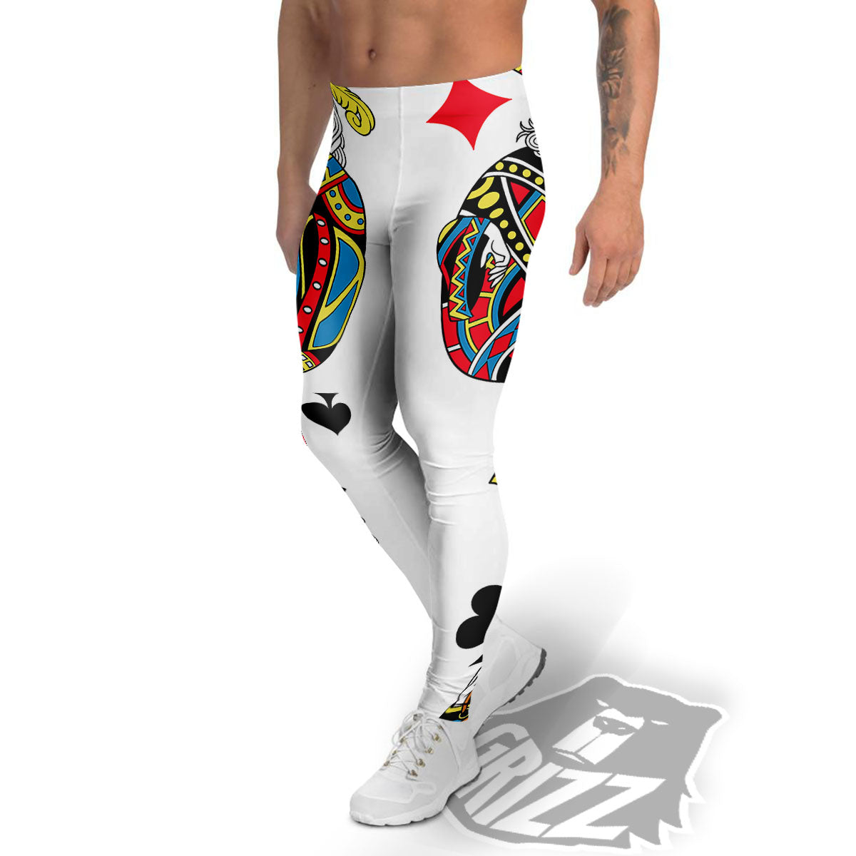Playing Cards Four Jacks Print Men's Leggings-grizzshop