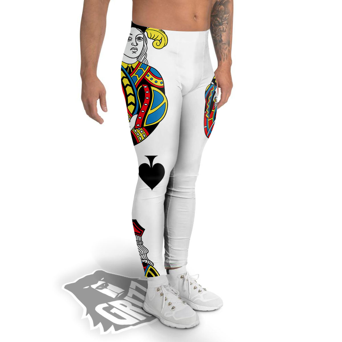 Playing Cards Four Jacks Print Men's Leggings-grizzshop