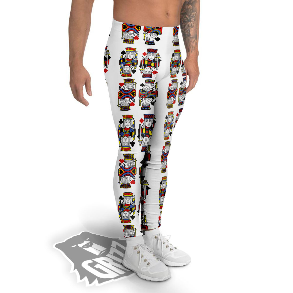 Playing Cards Four Jacks Print Pattern Men's Leggings-grizzshop