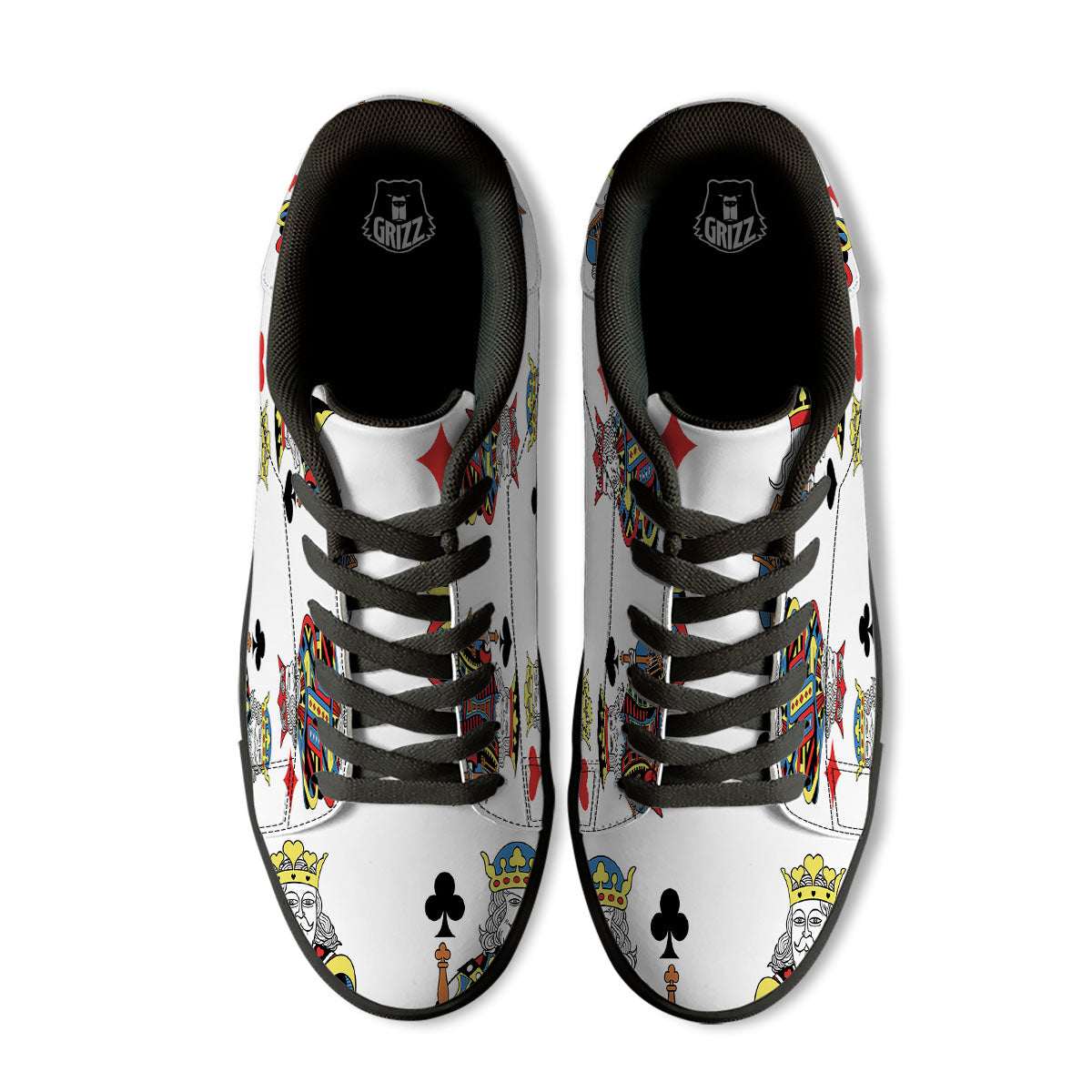 Playing Cards Four Kings Print Black Low Top Sneakers-grizzshop