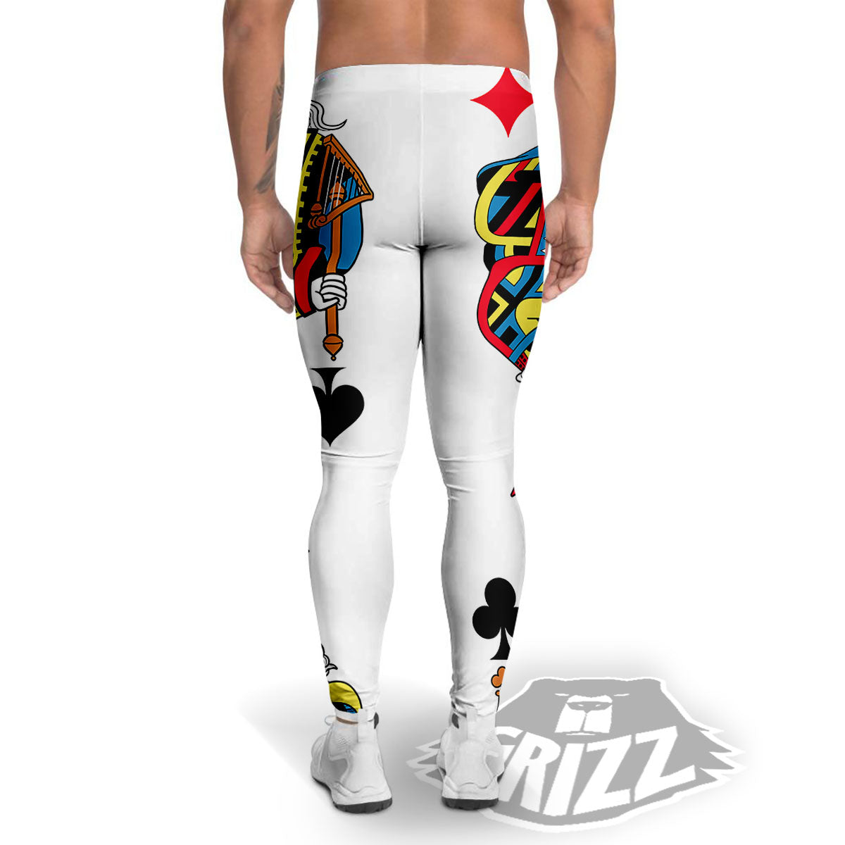 Playing Cards Four Kings Print Men's Leggings-grizzshop
