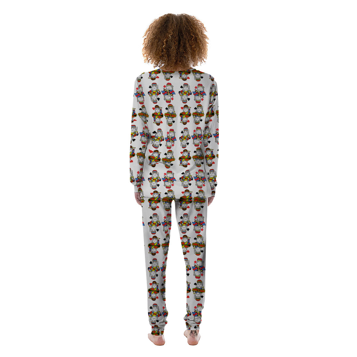 Playing Cards Four Kings Print Pattern Women's Pajamas-grizzshop
