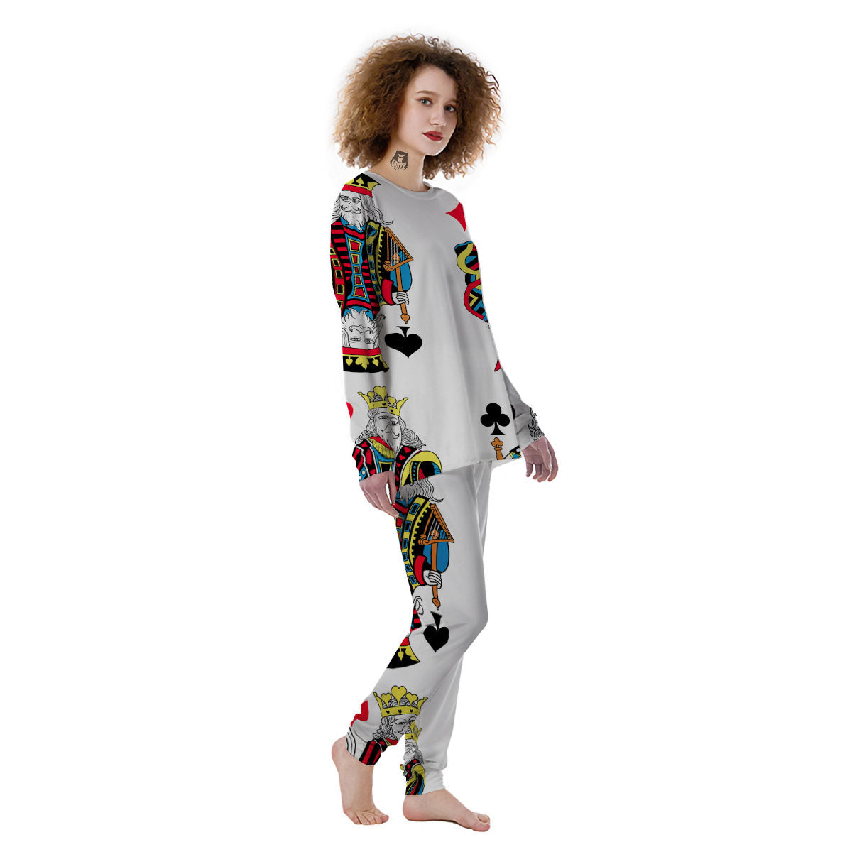 Playing Cards Four Kings Print Women's Pajamas-grizzshop