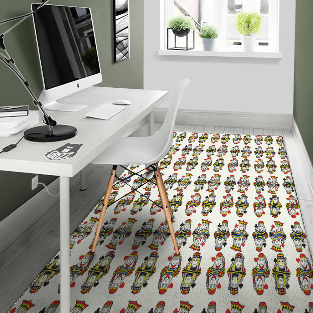 Playing Cards Four Queens Print Pattern Floor Mat-grizzshop