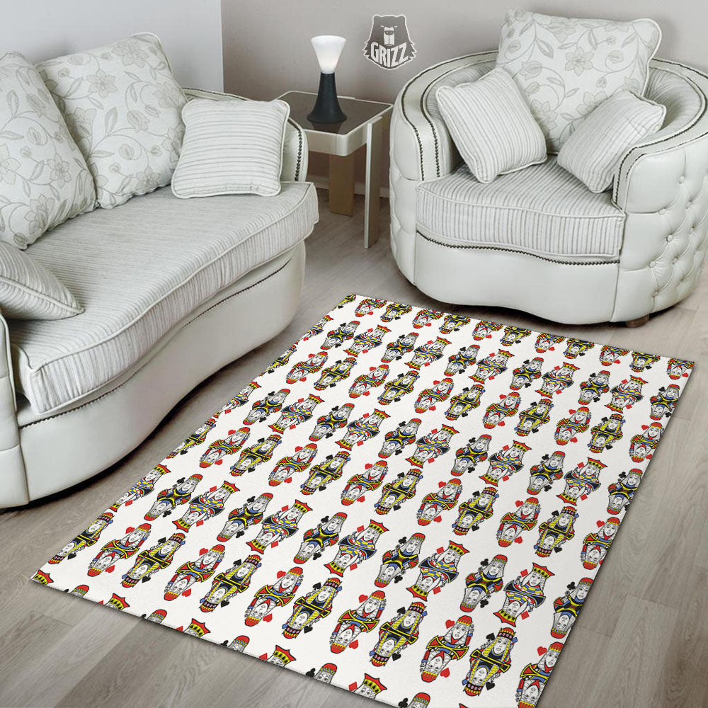 Playing Cards Four Queens Print Pattern Floor Mat-grizzshop