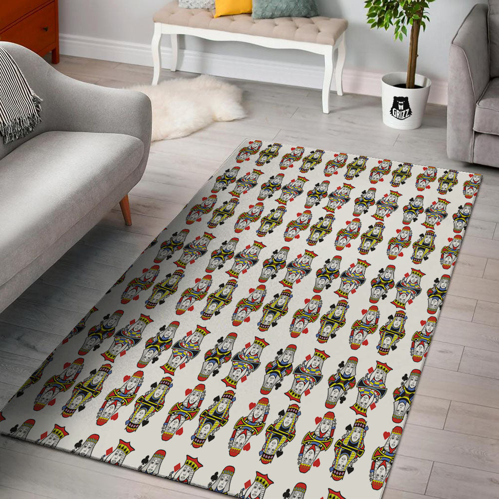 Playing Cards Four Queens Print Pattern Floor Mat-grizzshop