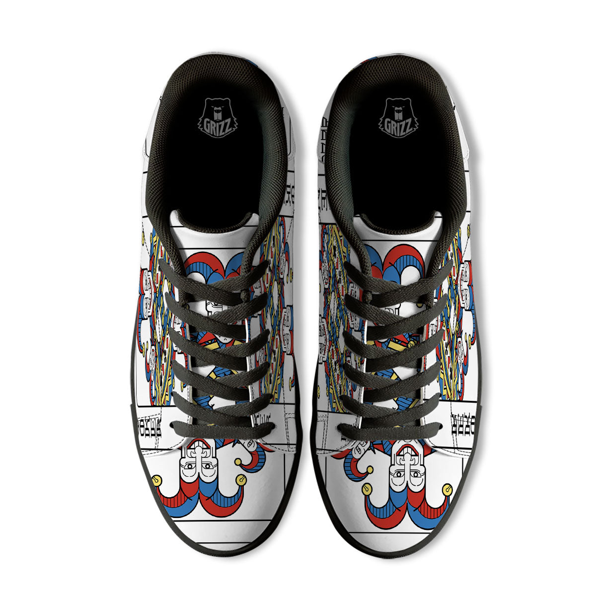 Playing Cards Joker Print Black Low Top Sneakers-grizzshop