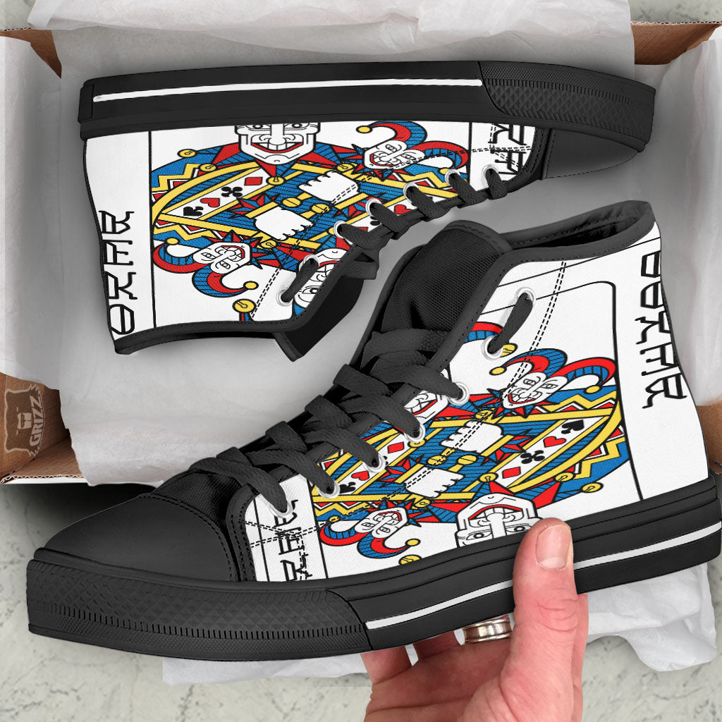 Playing Cards Joker Print High Top Shoes-grizzshop