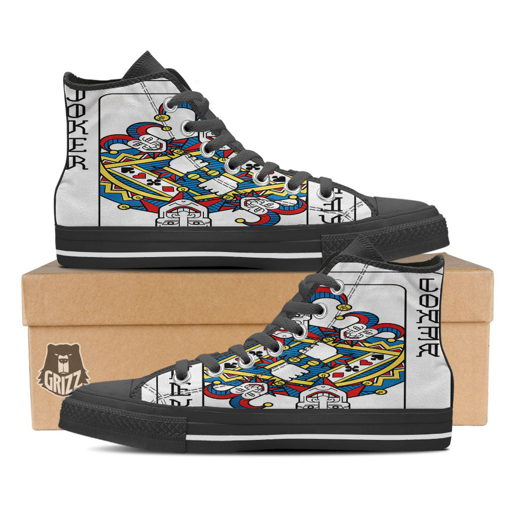 Playing Cards Joker Print High Top Shoes-grizzshop