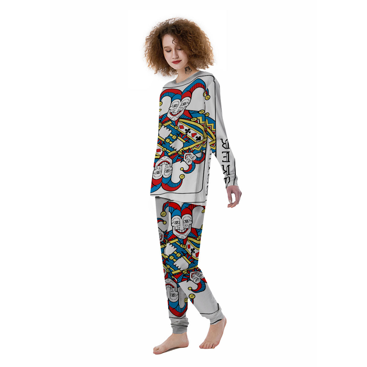 Playing Cards Joker Print Women's Pajamas-grizzshop