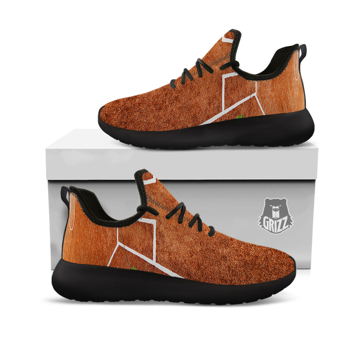 Playing Field Softball Print Black Athletic Shoes-grizzshop