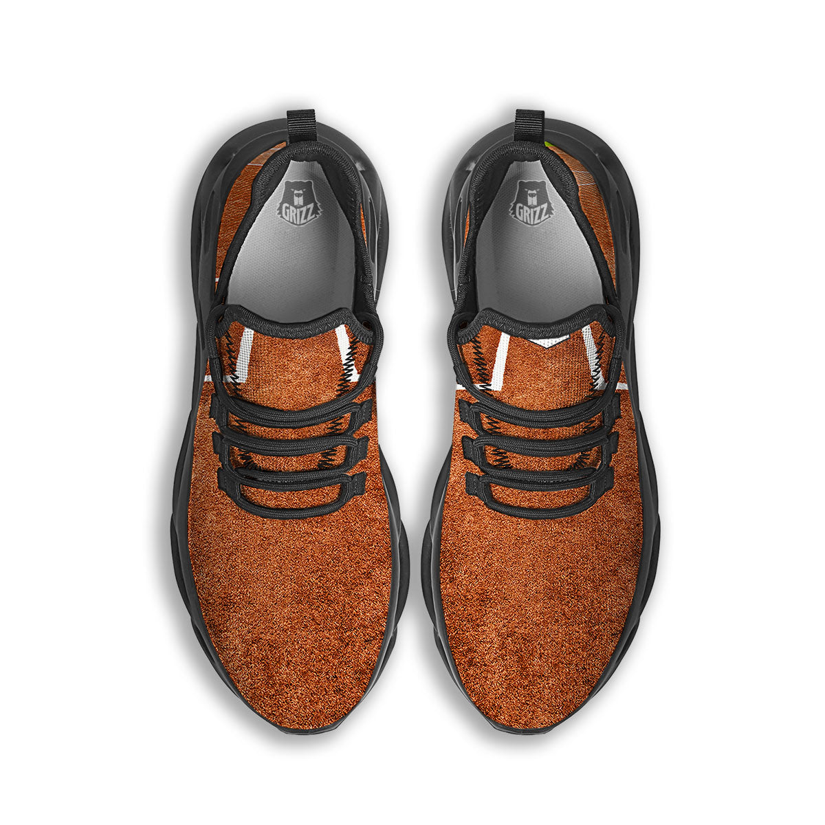Playing Field Softball Print Black Running Shoes-grizzshop
