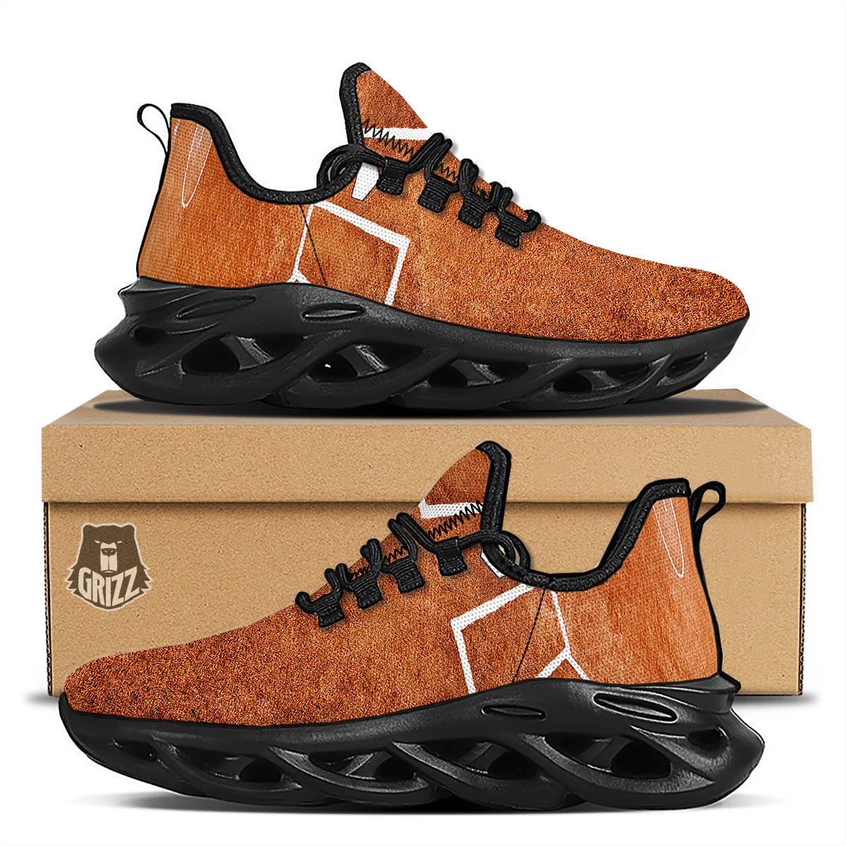 Playing Field Softball Print Black Running Shoes-grizzshop