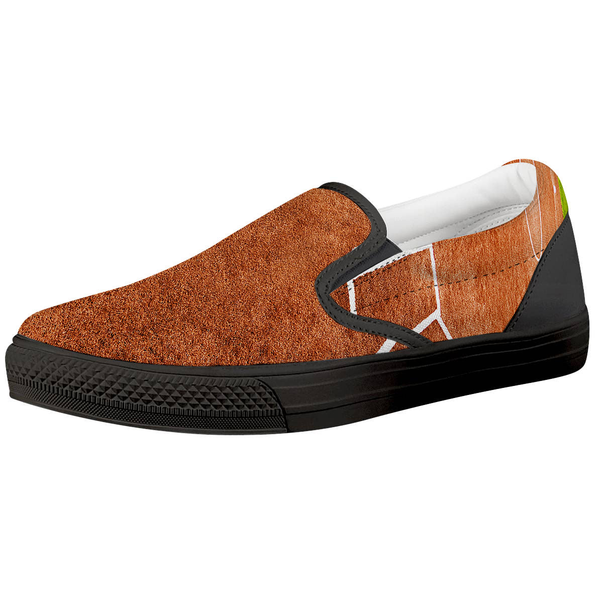 Playing Field Softball Print Black Slip On Shoes-grizzshop