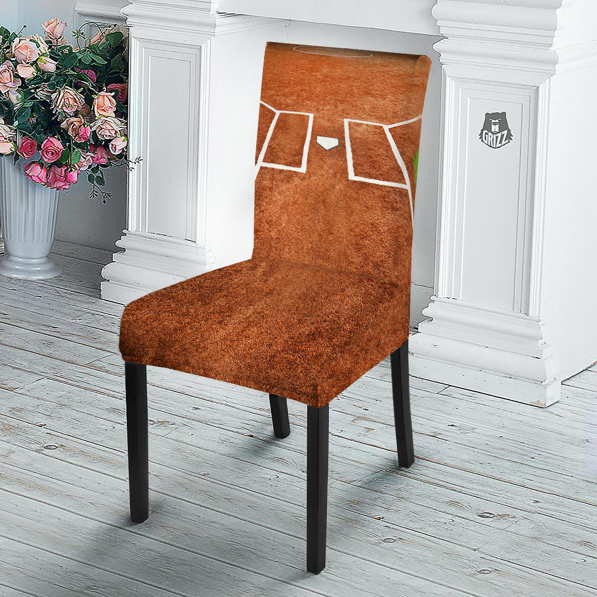 Playing Field Softball Print Dining Chair Slipcover-grizzshop