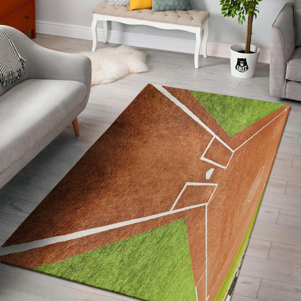 Playing Field Softball Print Floor Mat-grizzshop