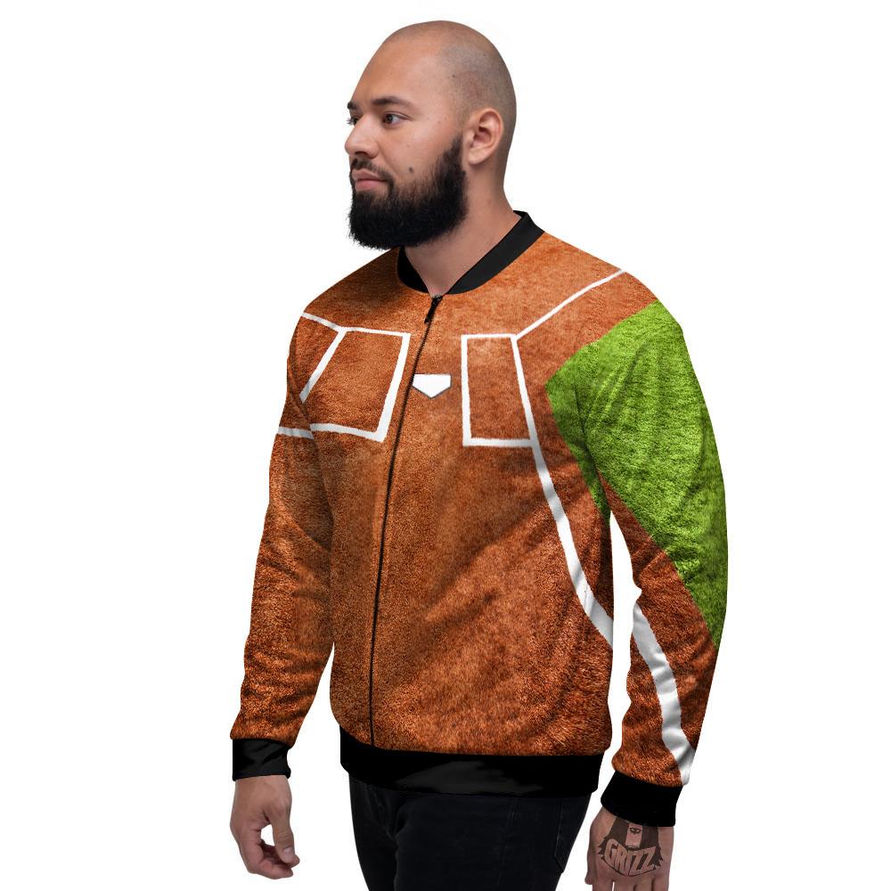 Playing Field Softball Print Men's Bomber Jacket-grizzshop