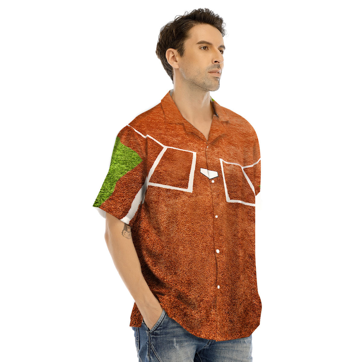 Playing Field Softball Print Men's Hawaiian Shirt-grizzshop