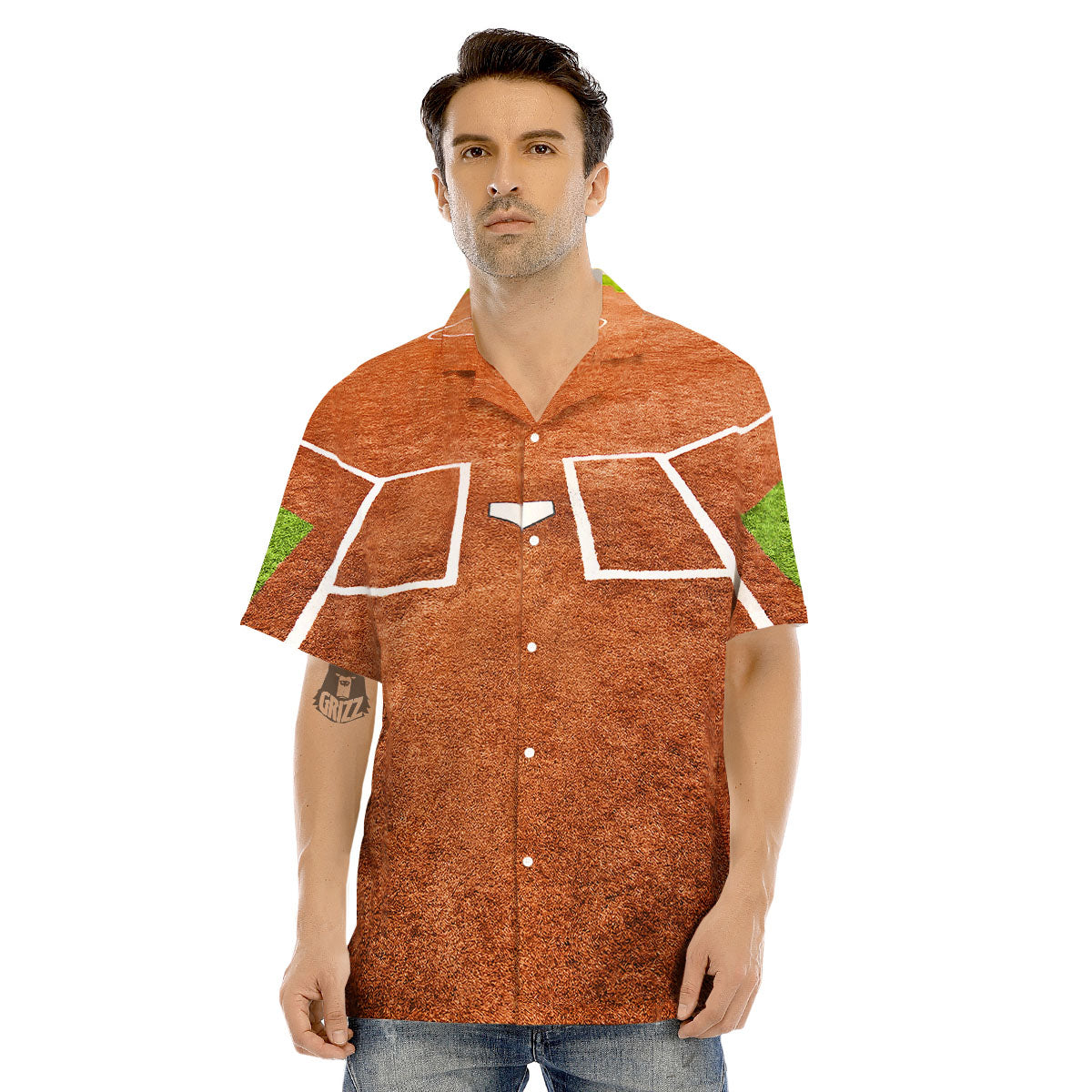 Playing Field Softball Print Men's Hawaiian Shirt-grizzshop