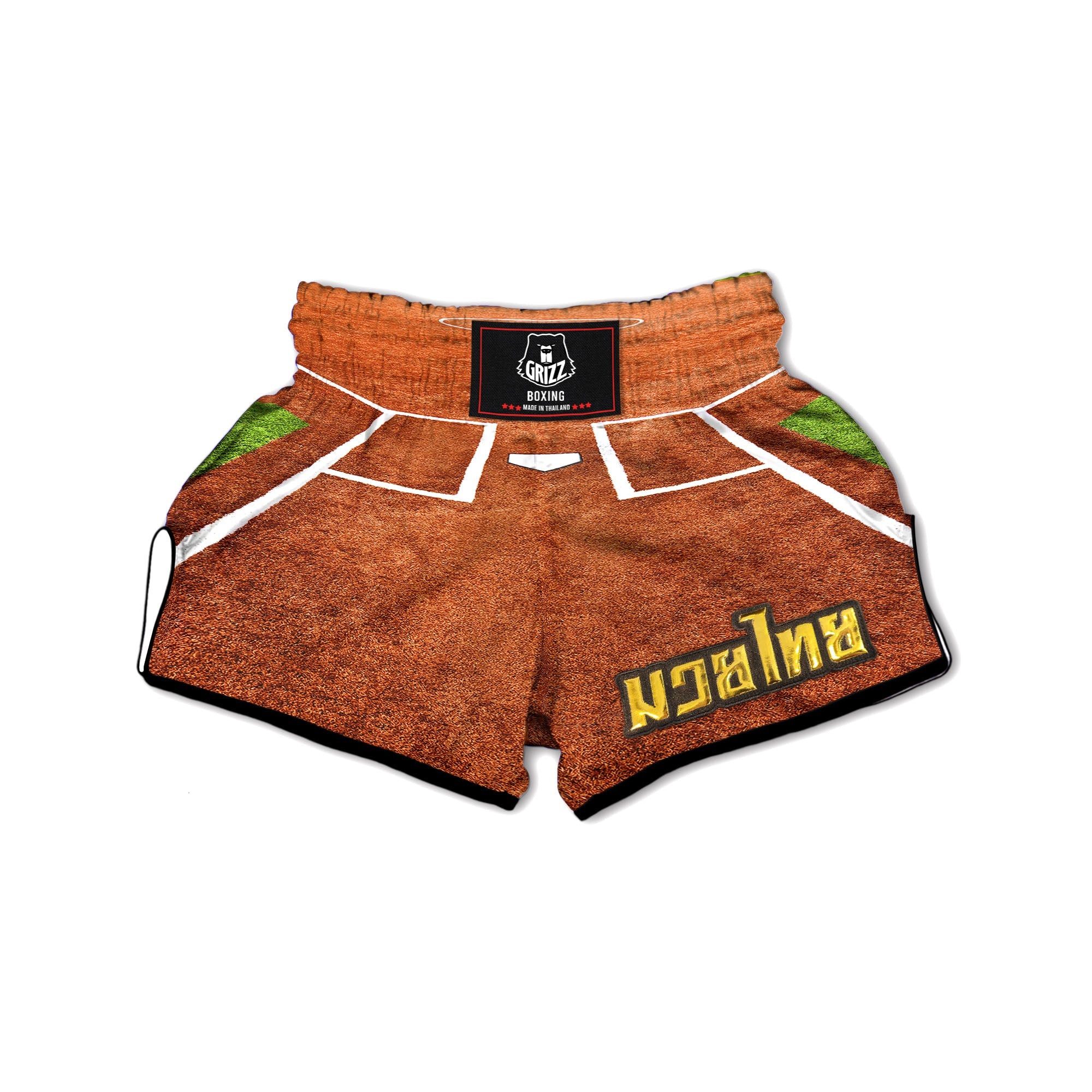 Playing Field Softball Print Muay Thai Boxing Shorts-grizzshop
