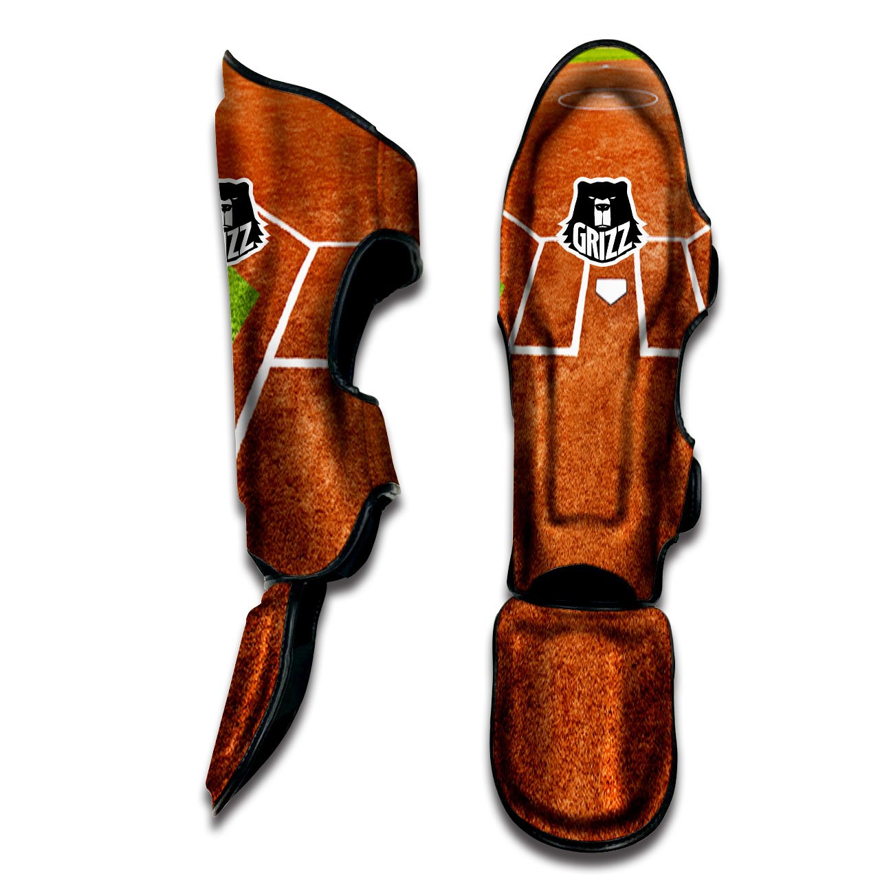 Playing Field Softball Print Muay Thai Shin Guards-grizzshop
