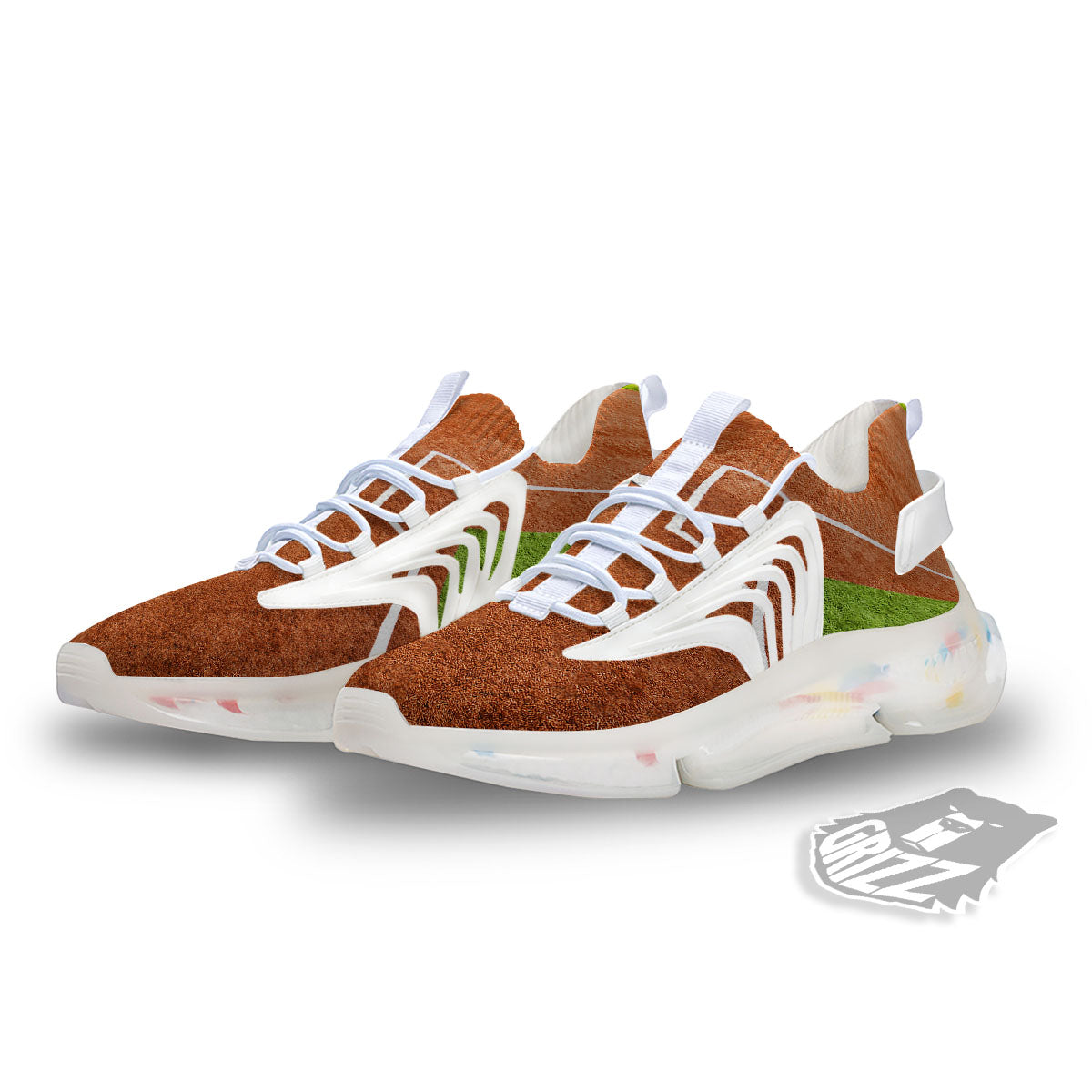 Playing Field Softball Print White Gym Shoes-grizzshop