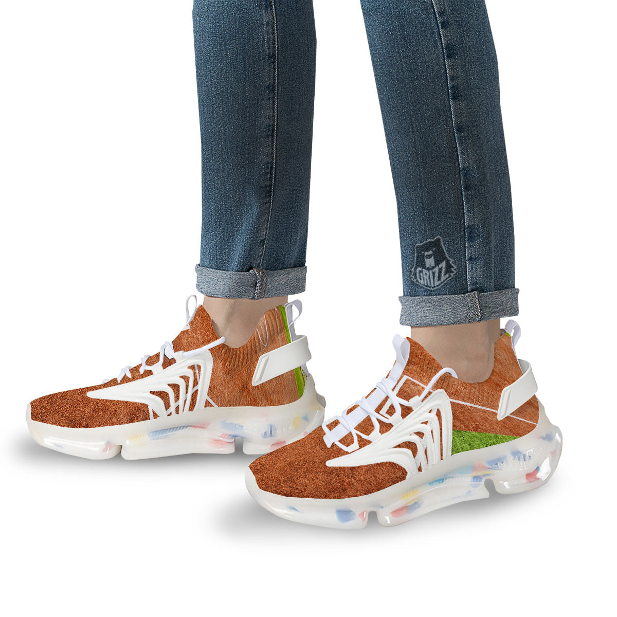 Playing Field Softball Print White Gym Shoes-grizzshop