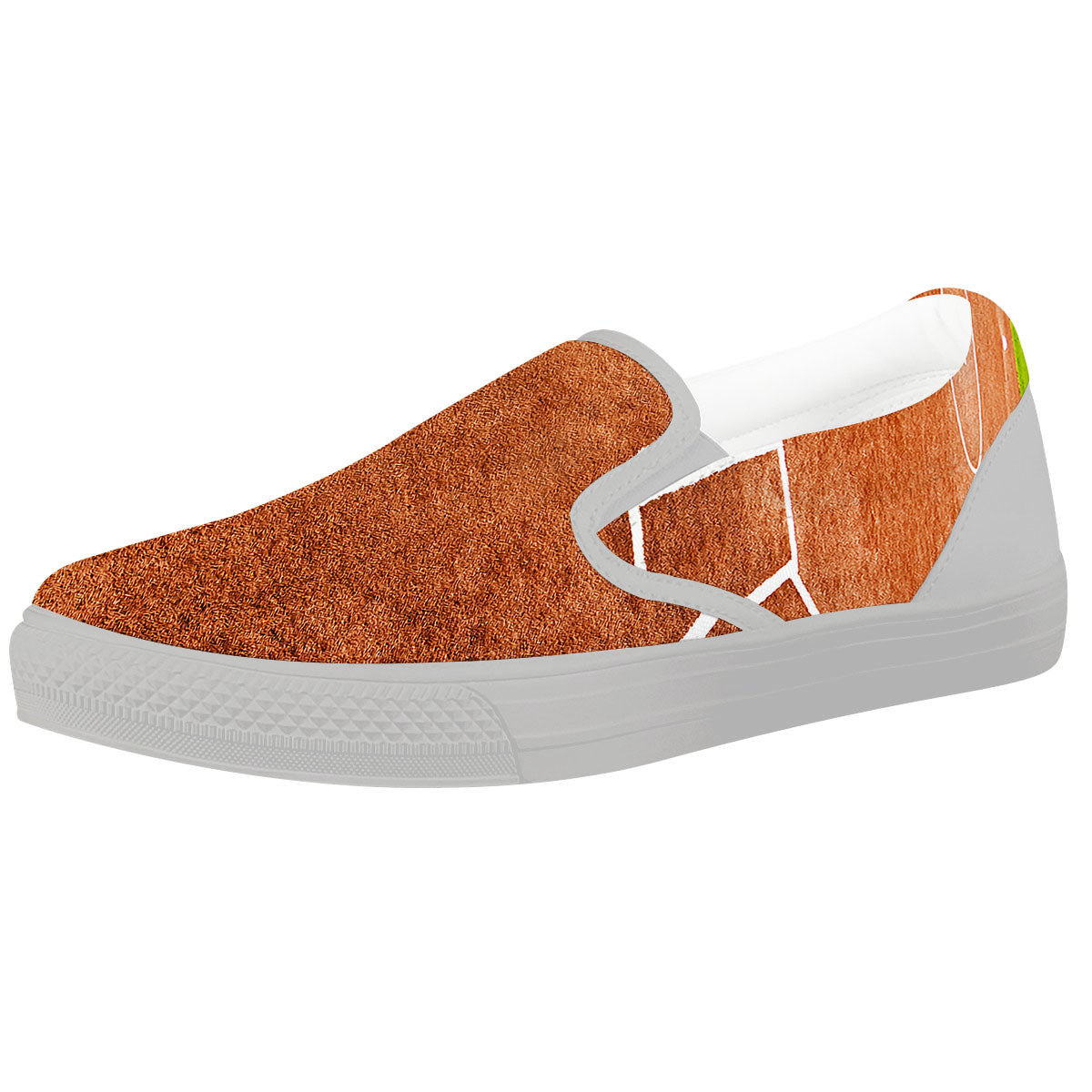 Playing Field Softball Print White Slip On Shoes-grizzshop