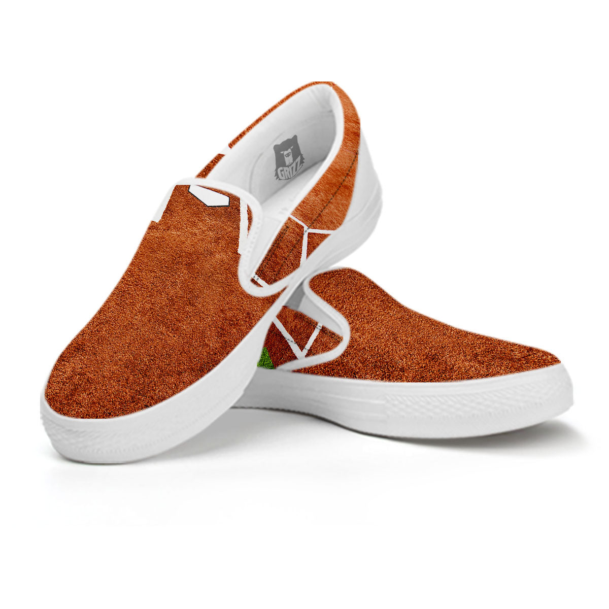Playing Field Softball Print White Slip On Shoes-grizzshop