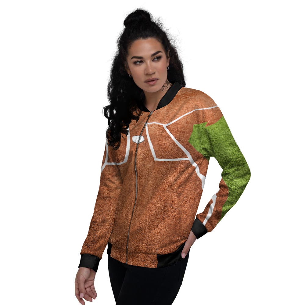 Playing Field Softball Print Women's Bomber Jacket-grizzshop