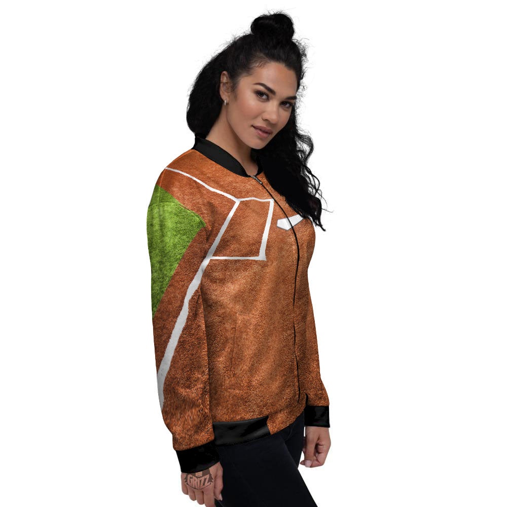 Playing Field Softball Print Women's Bomber Jacket-grizzshop