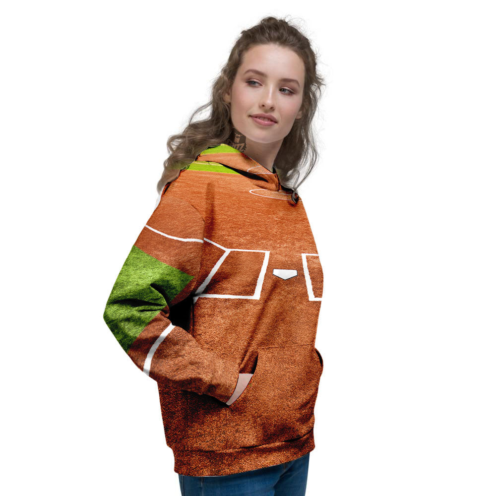 Playing Field Softball Print Women's Hoodie-grizzshop
